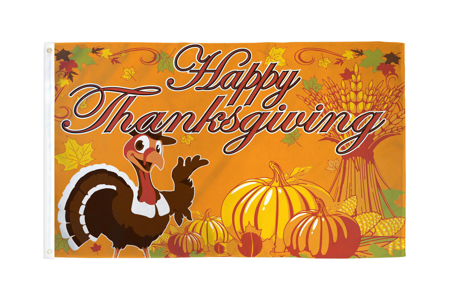 Happy Thanksgiving Flag 3X5Ft Happy Turkey Thanksgiving Decor Cute Holiday Flag