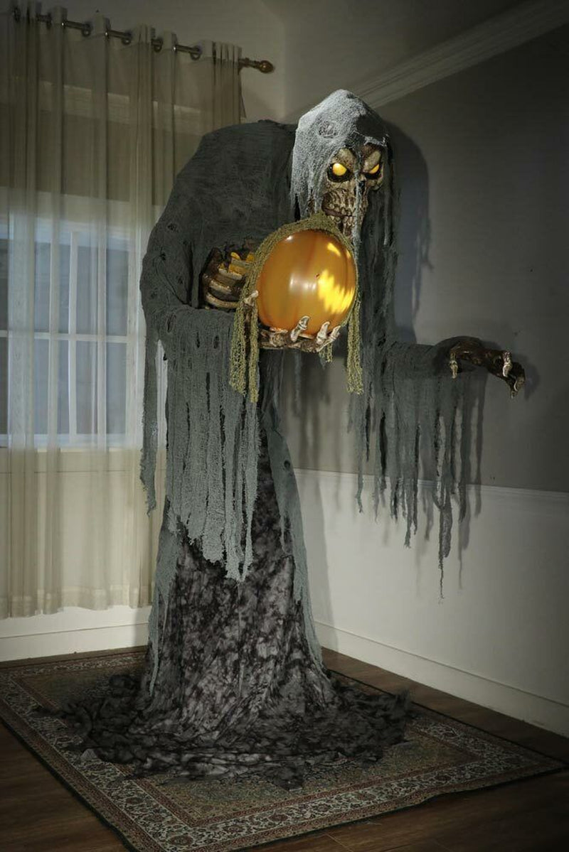 Jack Stalker Animated Prop 7 Feet Lifesize Animatronic Pumpkin Reaper Halloween