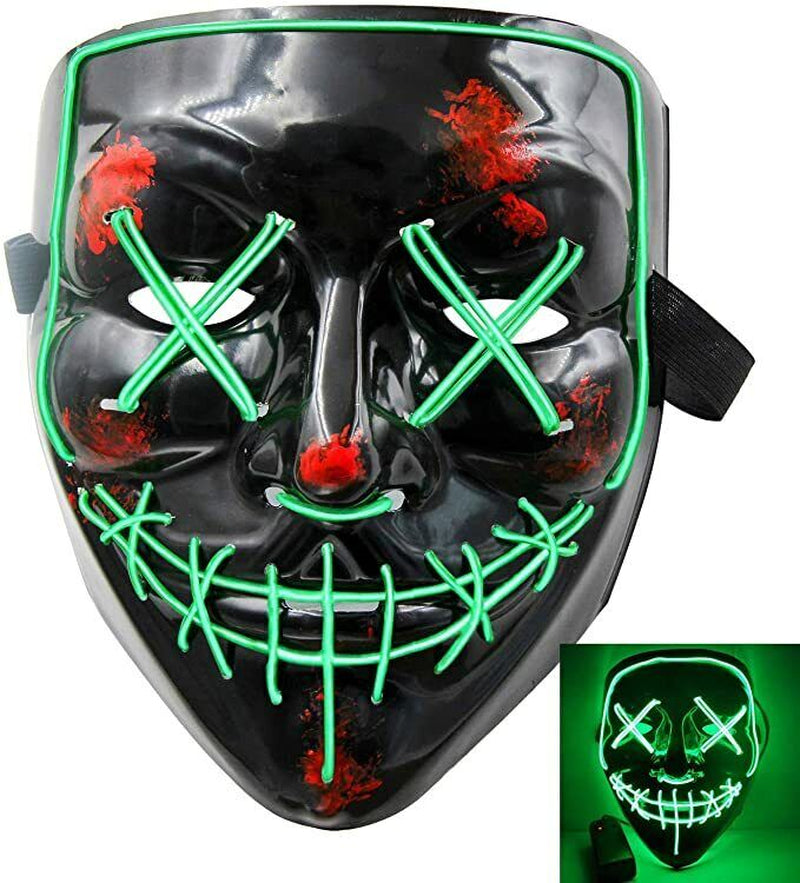 Costume Halloween Face Mask LED Light up 3 Modes Cosplay Clubbing Party Purge