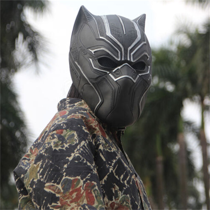 Black Panther Cosplay Mask Helmet Avengers Halloween Costume Props Adult Kids