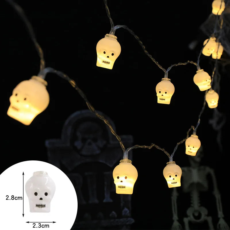 Halloween Decoration Led Light String Pumpkin Skull Head Eyeball Shaped Lamp String Trick or Treat Lantern Horror Halloween Day