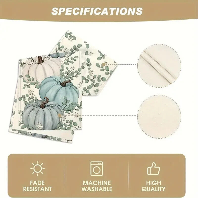 🍁Blue Pumpkin🍂 Fall Thanksgiving🦃 Table Runner Seasonal Farmhouse Autumn🎃