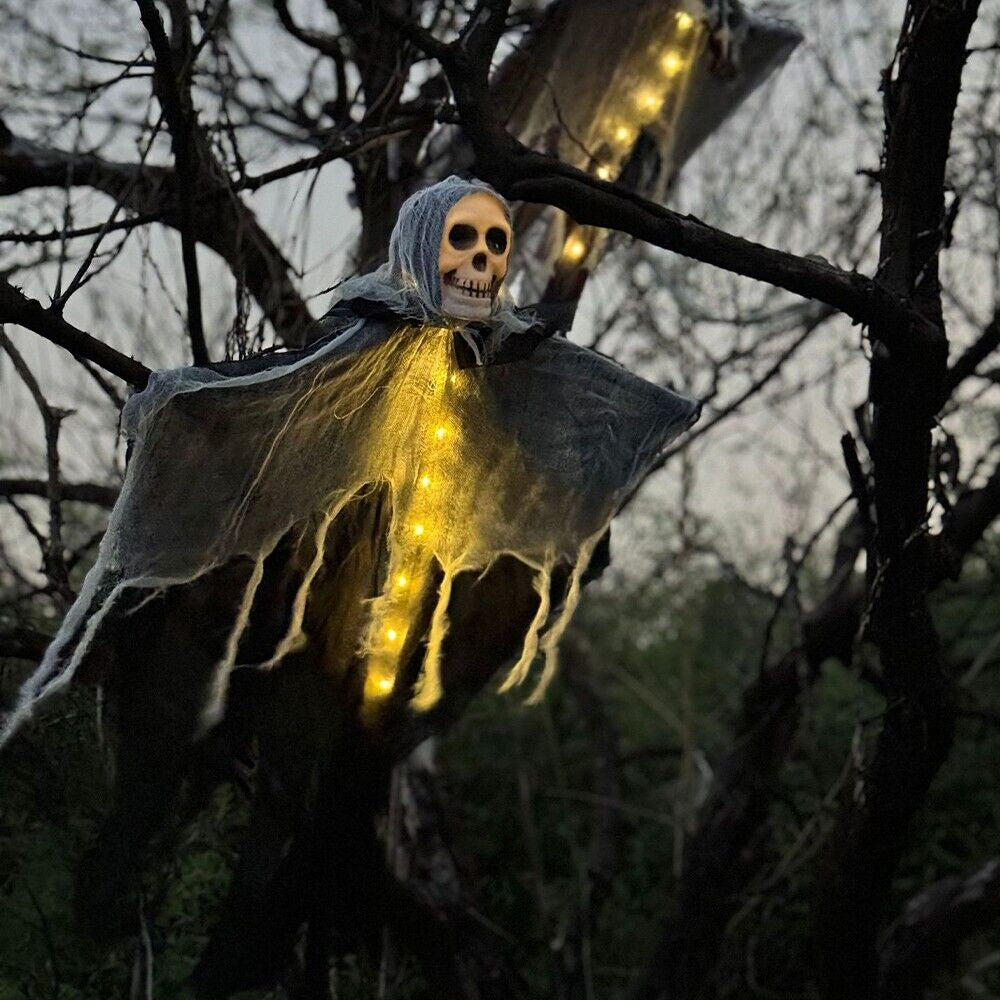 Halloween Haunted House Hanging Ghost W/ LED for Front Door Indoor/Outdoor Decor