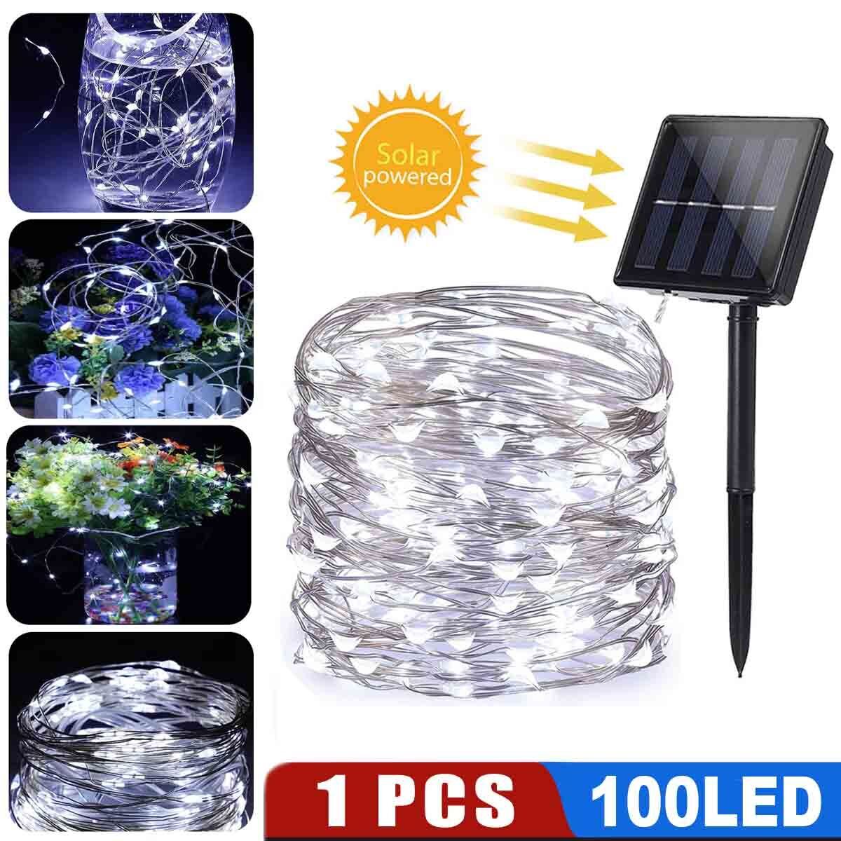 100 LED Solar Power String Fairy Lights Garden Outdoor Party Christmas Lamp