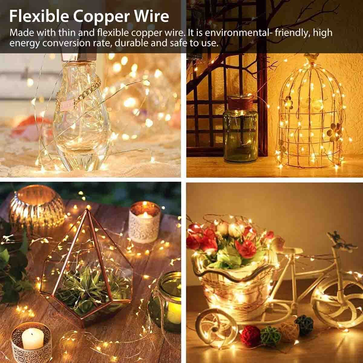 100 LED Solar Power String Fairy Lights Garden Outdoor Party Christmas Lamp