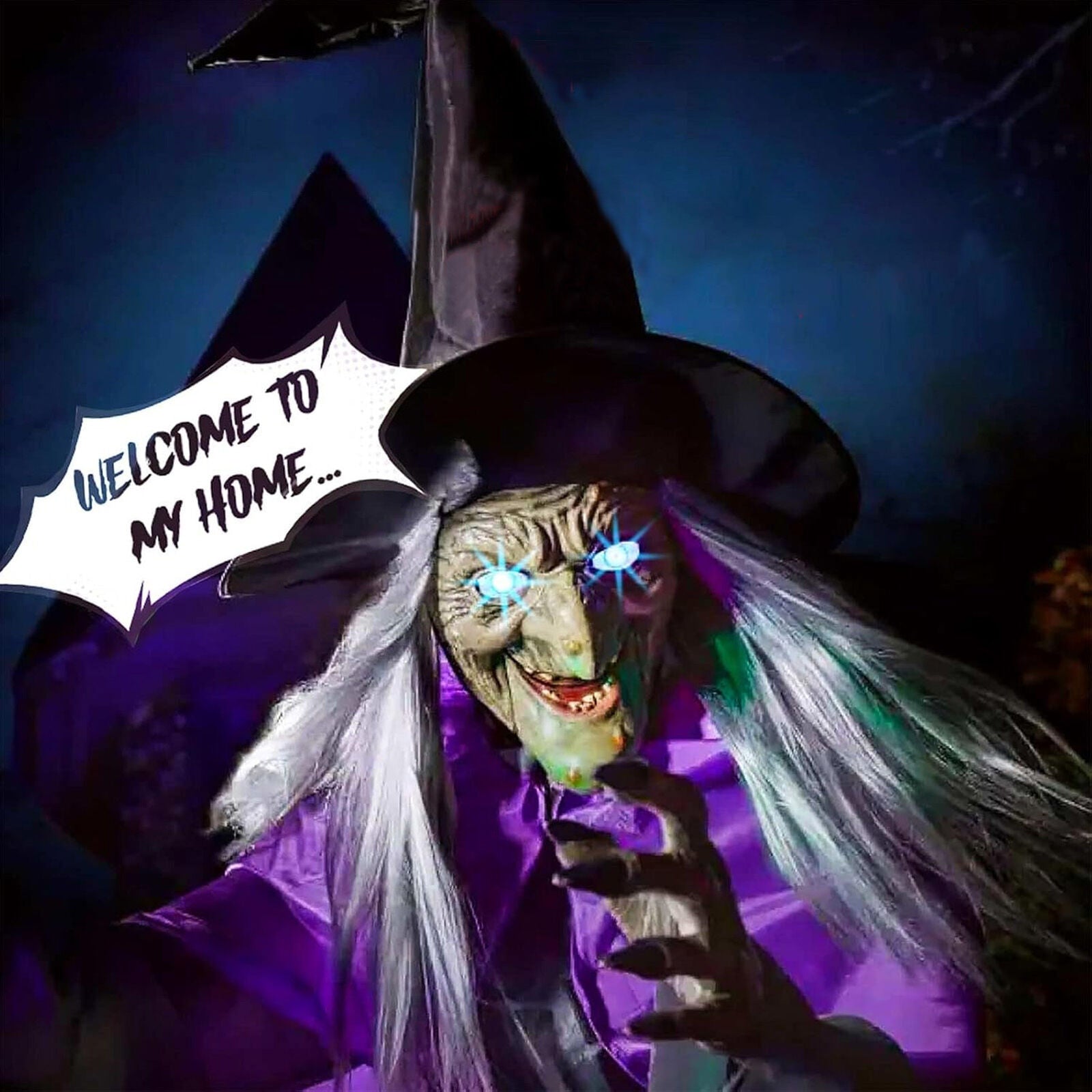 Halloween Animated Hovering Witch