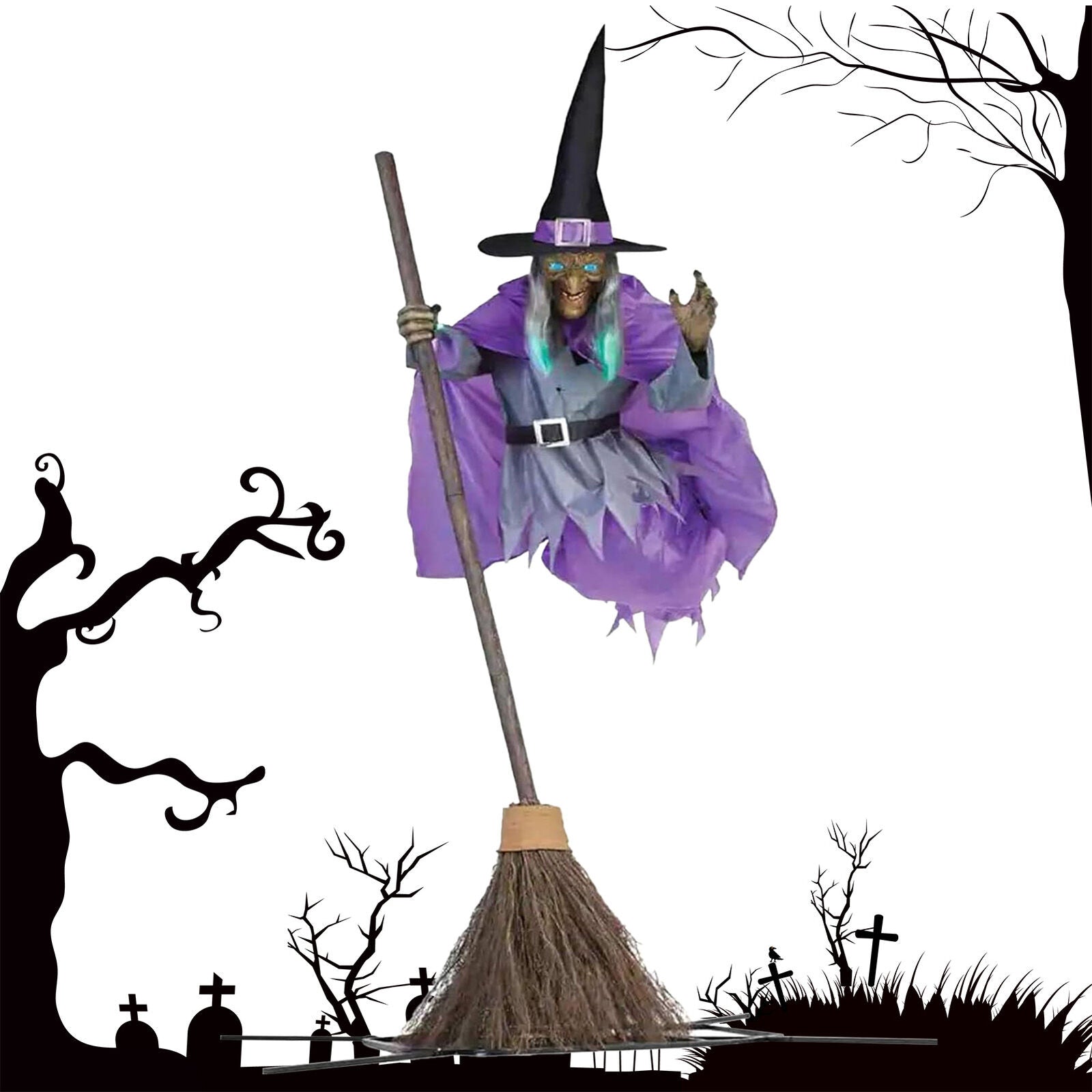 Halloween Animated Hovering Witch