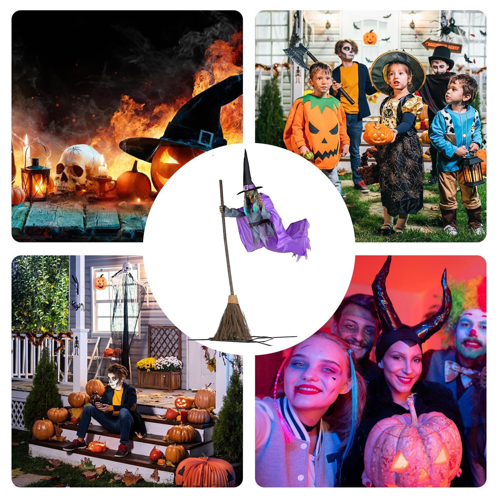 Halloween Animated Hovering Witch