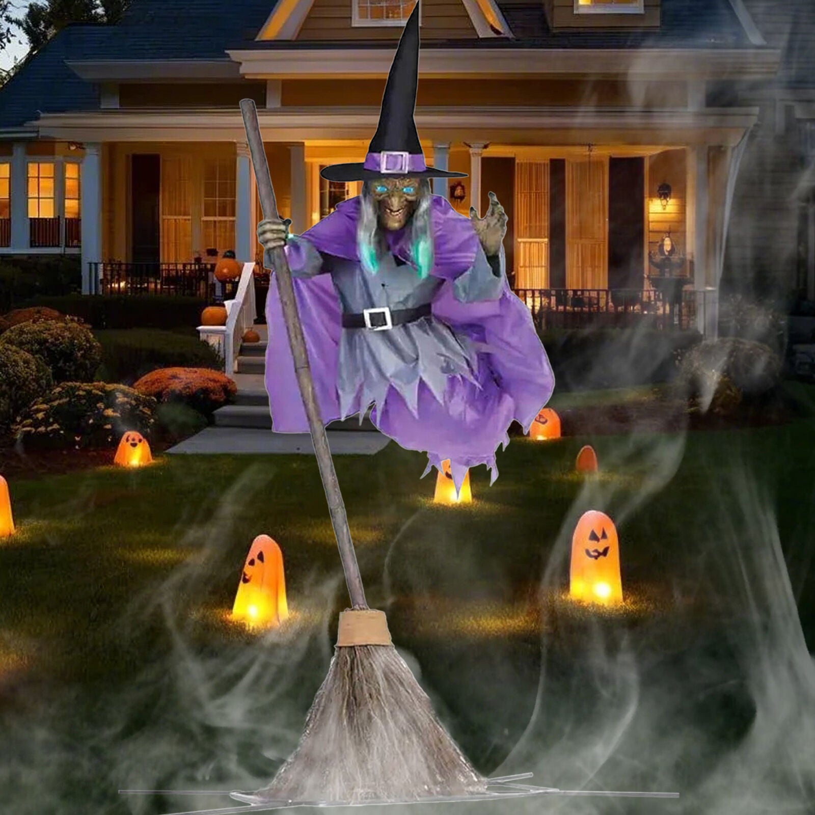 Halloween Animated Hovering Witch