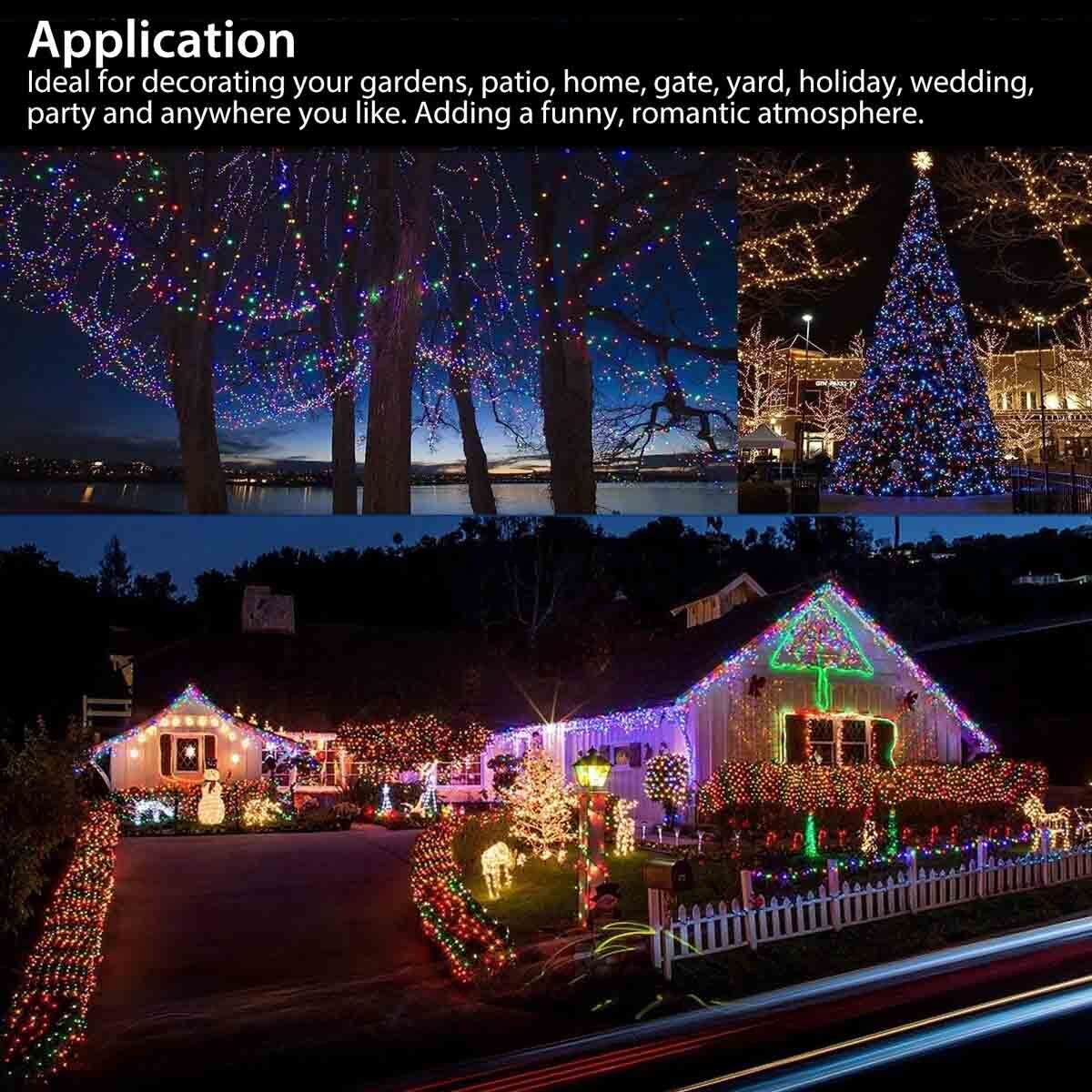 100 LED Solar Power String Fairy Lights Garden Outdoor Party Christmas Lamp