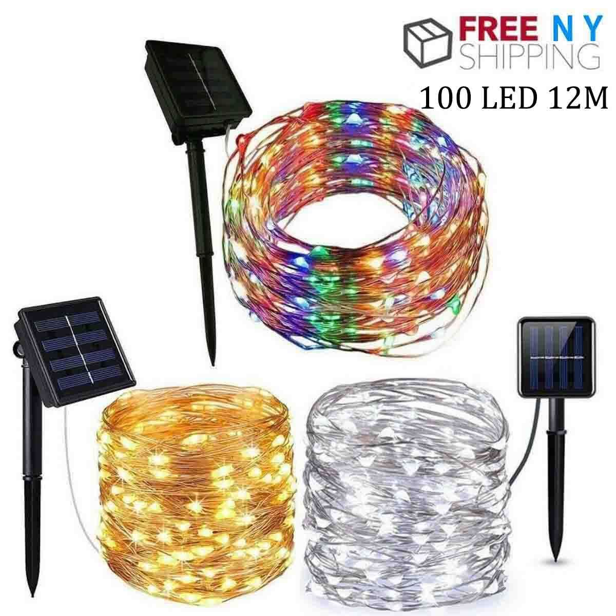 100 LED Solar Power String Fairy Lights Garden Outdoor Party Christmas Lamp