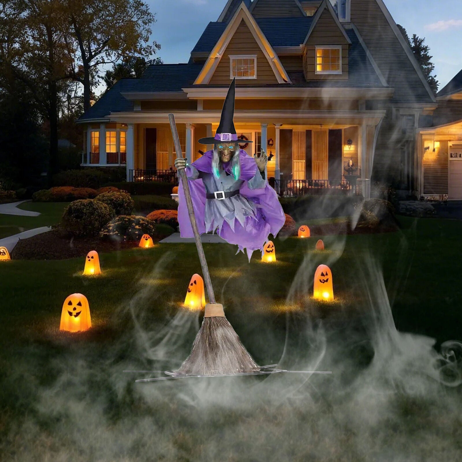 Halloween Animated Hovering Witch