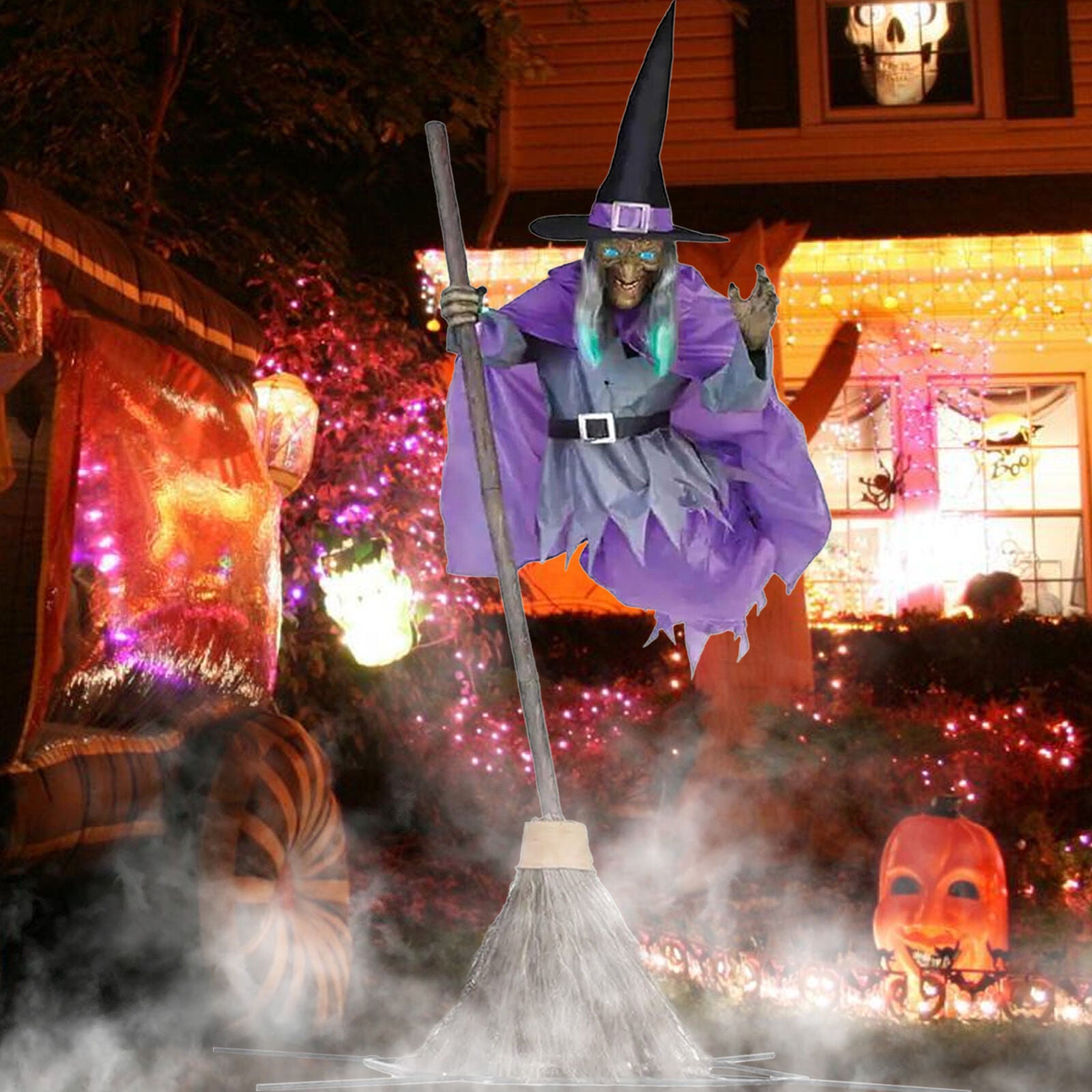 Halloween Animated Hovering Witch