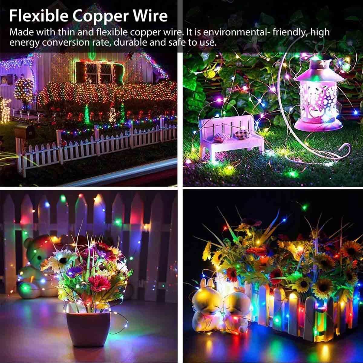 100 LED Solar Power String Fairy Lights Garden Outdoor Party Christmas Lamp