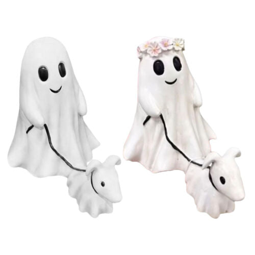 Goblin And Ghoul Ghost Walking Dog Halloween Figurine