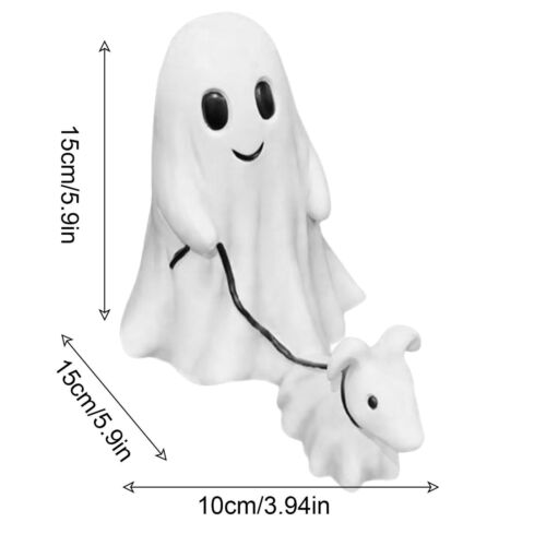 Goblin And Ghoul Ghost Walking Dog Halloween Figurine