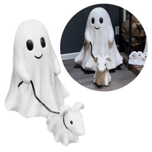 Goblin And Ghoul Ghost Walking Dog Halloween Figurine