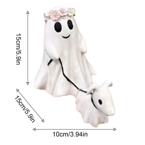 Goblin And Ghoul Ghost Walking Dog Halloween Figurine