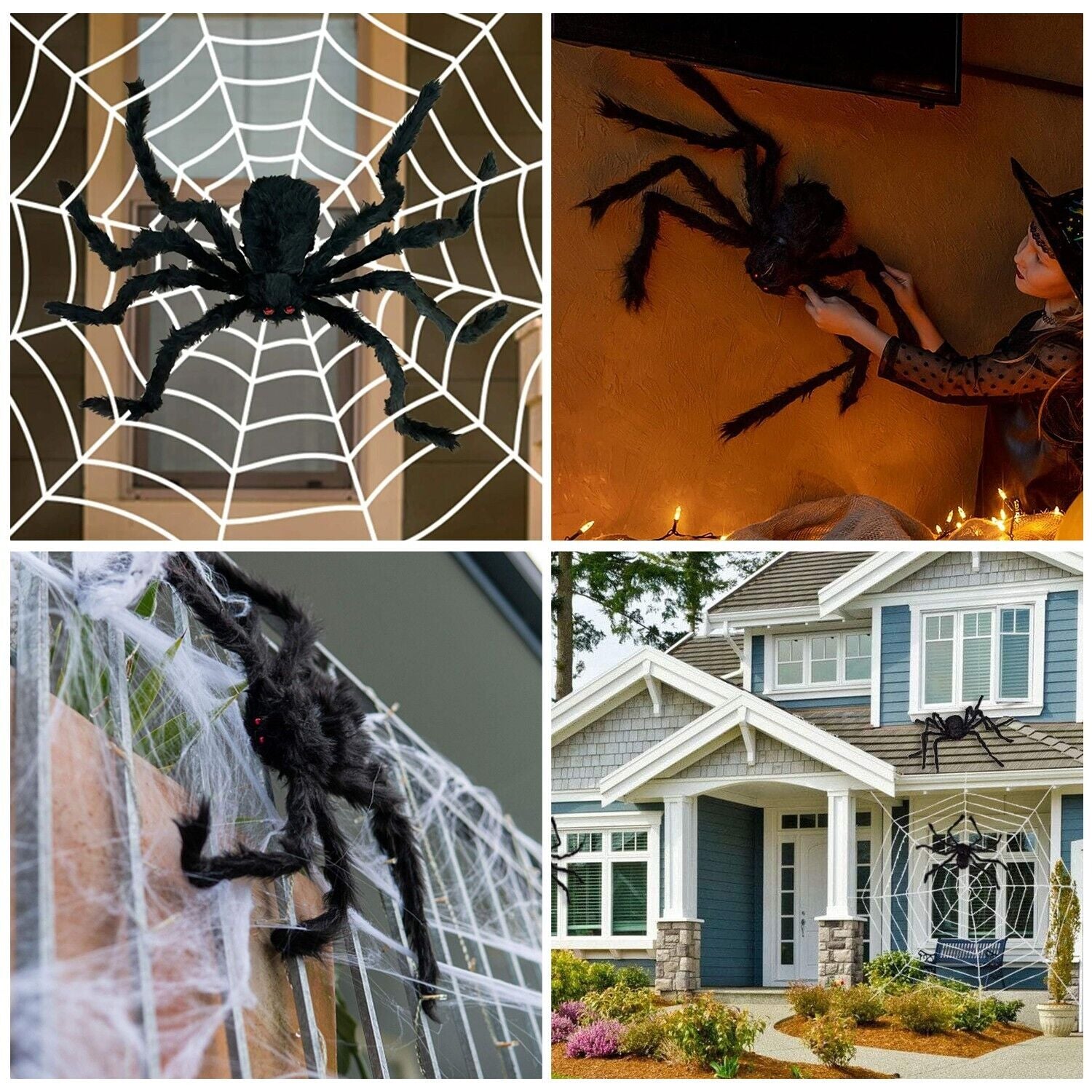 35" Spider Halloween Decor Haunted House Prop Indoor Outdoor Giant Scary Party