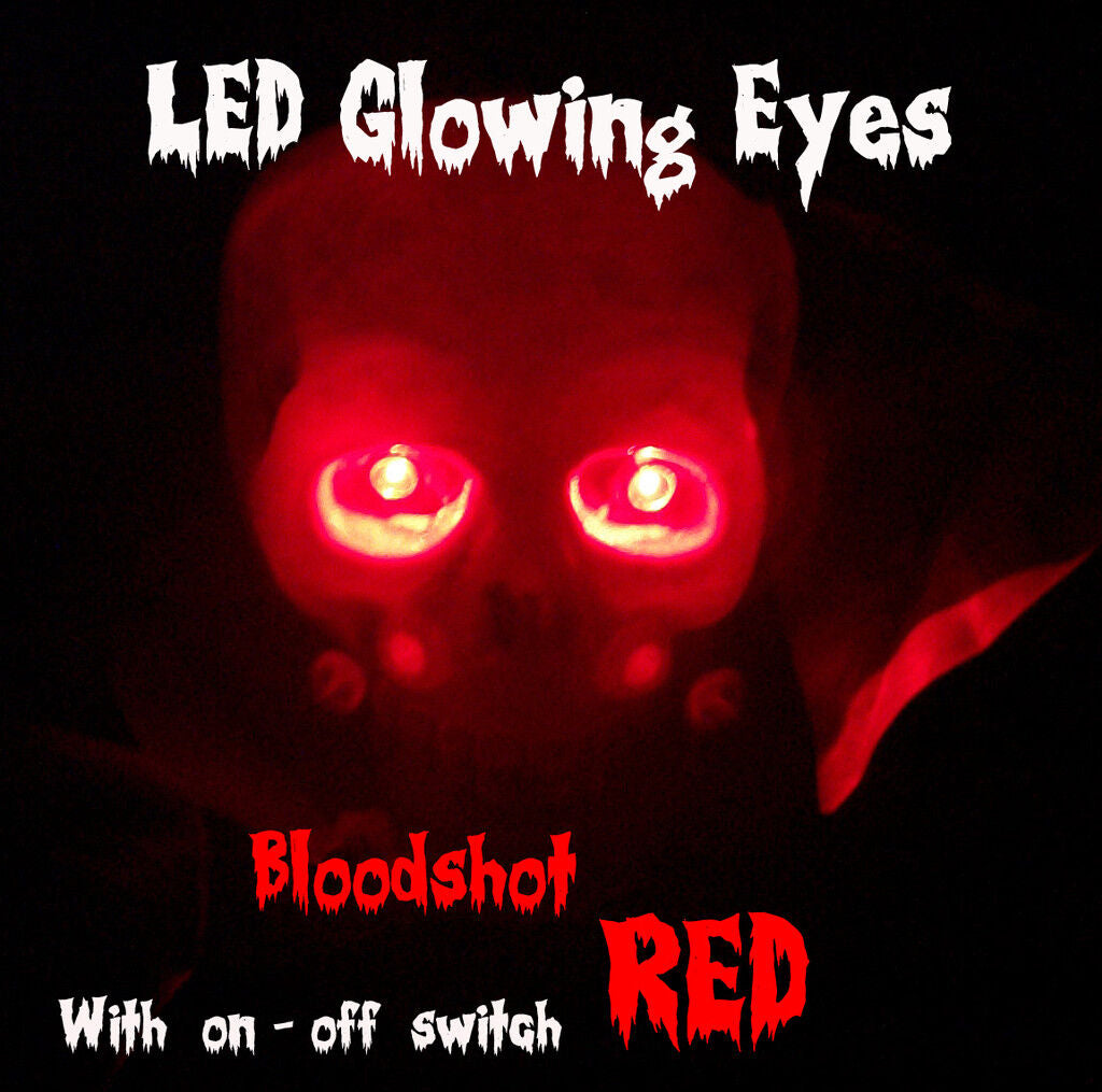 LED GLOWING EYES HALLOWEEN RED 5MM 9V ON/OFF SWITCH