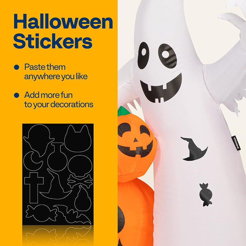 Halloween Inflatable Pumpkin Family & Ghost 8FT Long Outdoor Blow up Yard Decor