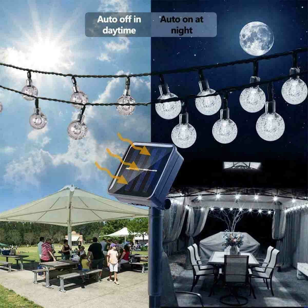Solar 50 LED String Lights Patio Party Yard Garden Wedding Waterproof Outdoor
