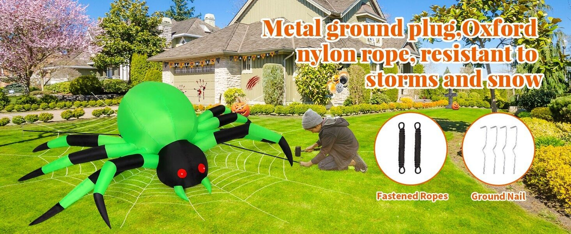 9FT Halloween Inflatable Outdoor Decorations Blow up LED Yard Decor Decoration