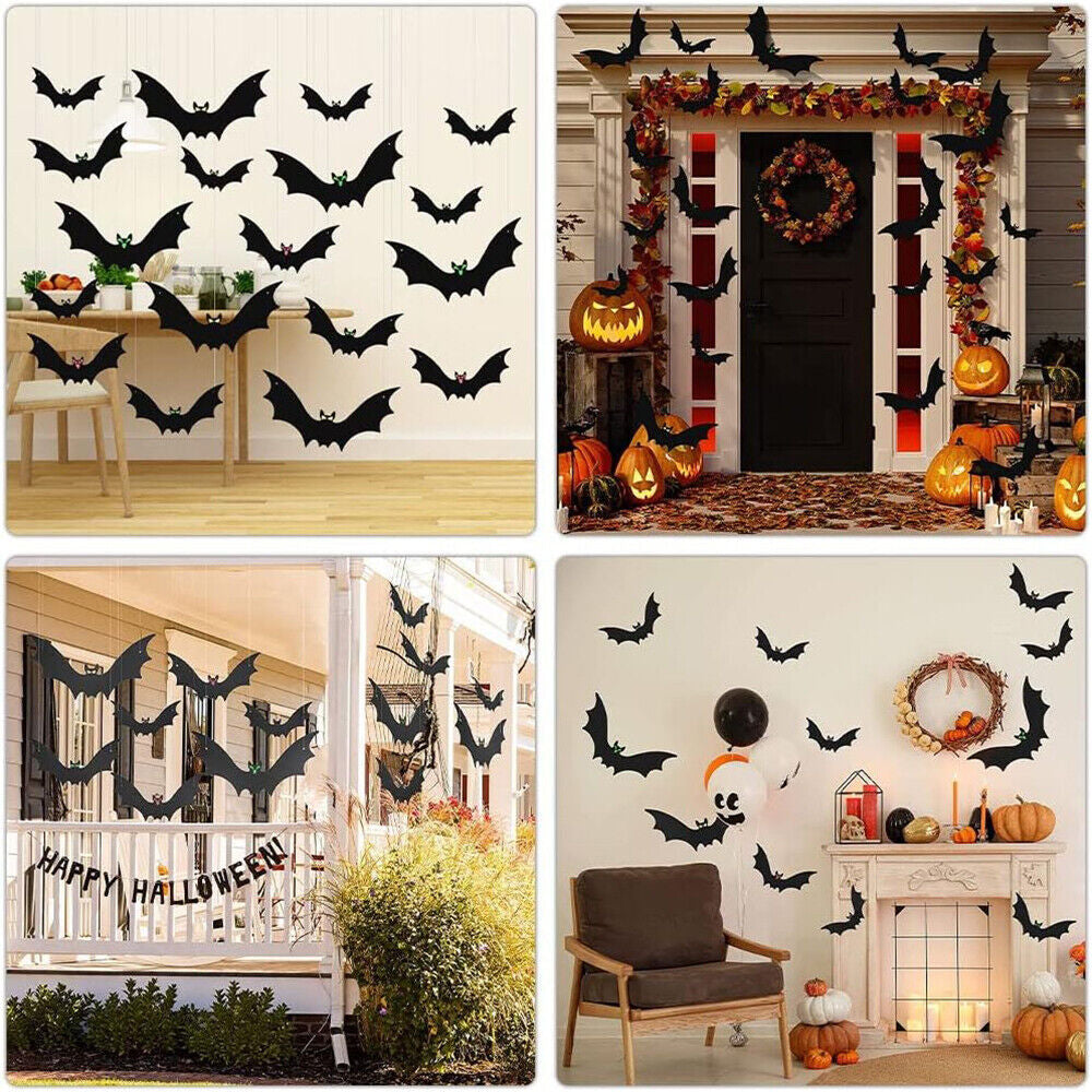 Halloween Hanging Decoration Outdoor Large Scary Flying Bat18Pcs Bats Spooky
