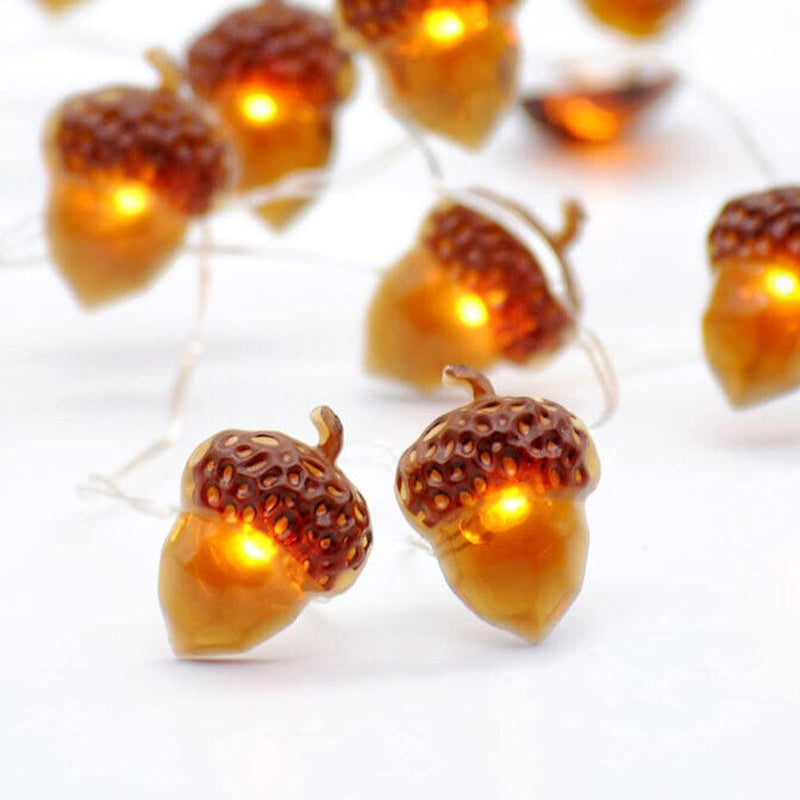 Battery Powered Acorn LED Fairy String Fall Lights Home Thanksgiving Decorations