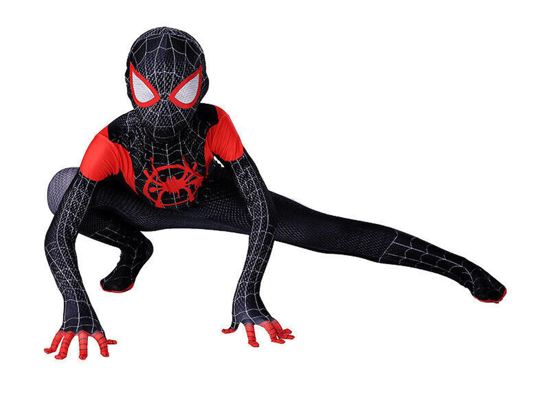 Into the Spiderverse Miles Morales Spiderman Jumpsuit Kids/Adult Costume Cosplay