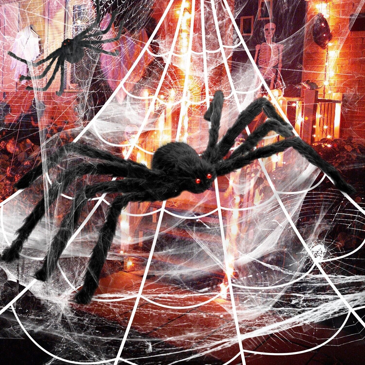 35" Spider Halloween Decor Haunted House Prop Indoor Outdoor Giant Scary Party