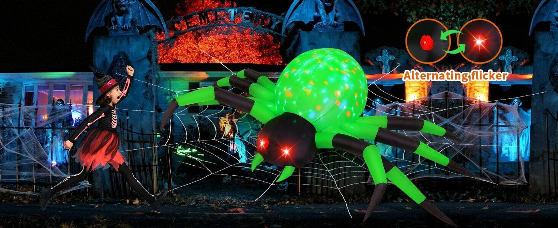 9FT Halloween Inflatable Outdoor Decorations Blow up LED Yard Decor Decoration