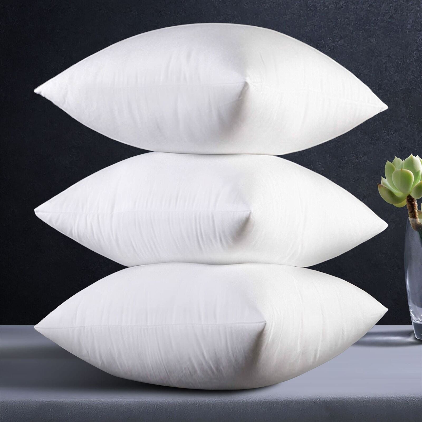 Pack of 4 18X18In Bedding Throw Pillows Insert Ultra Soft Bed & Couch Sofa Decor