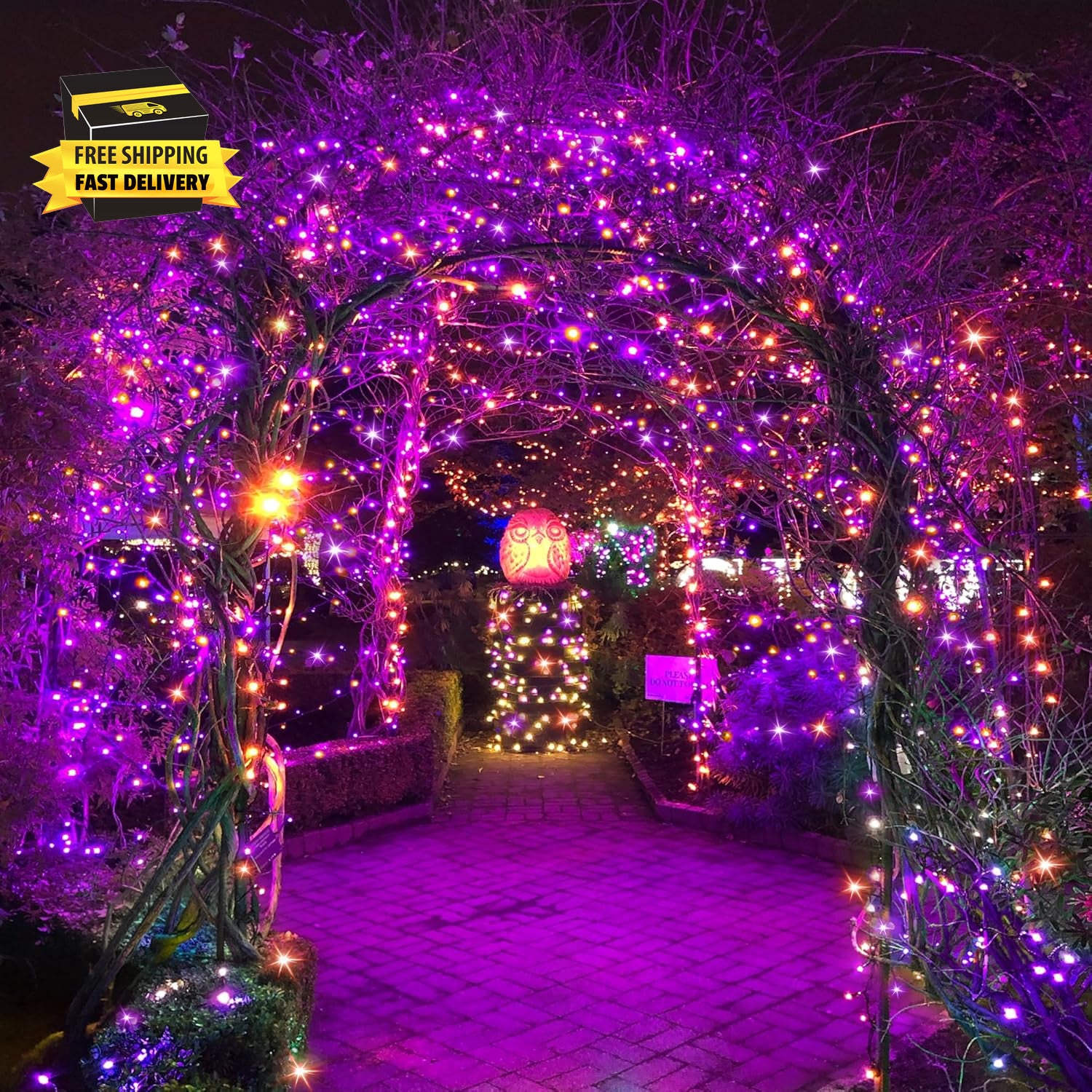 Halloween 100 LED String Lights,39Ft String Lights with 8 Modes&Timer Function,