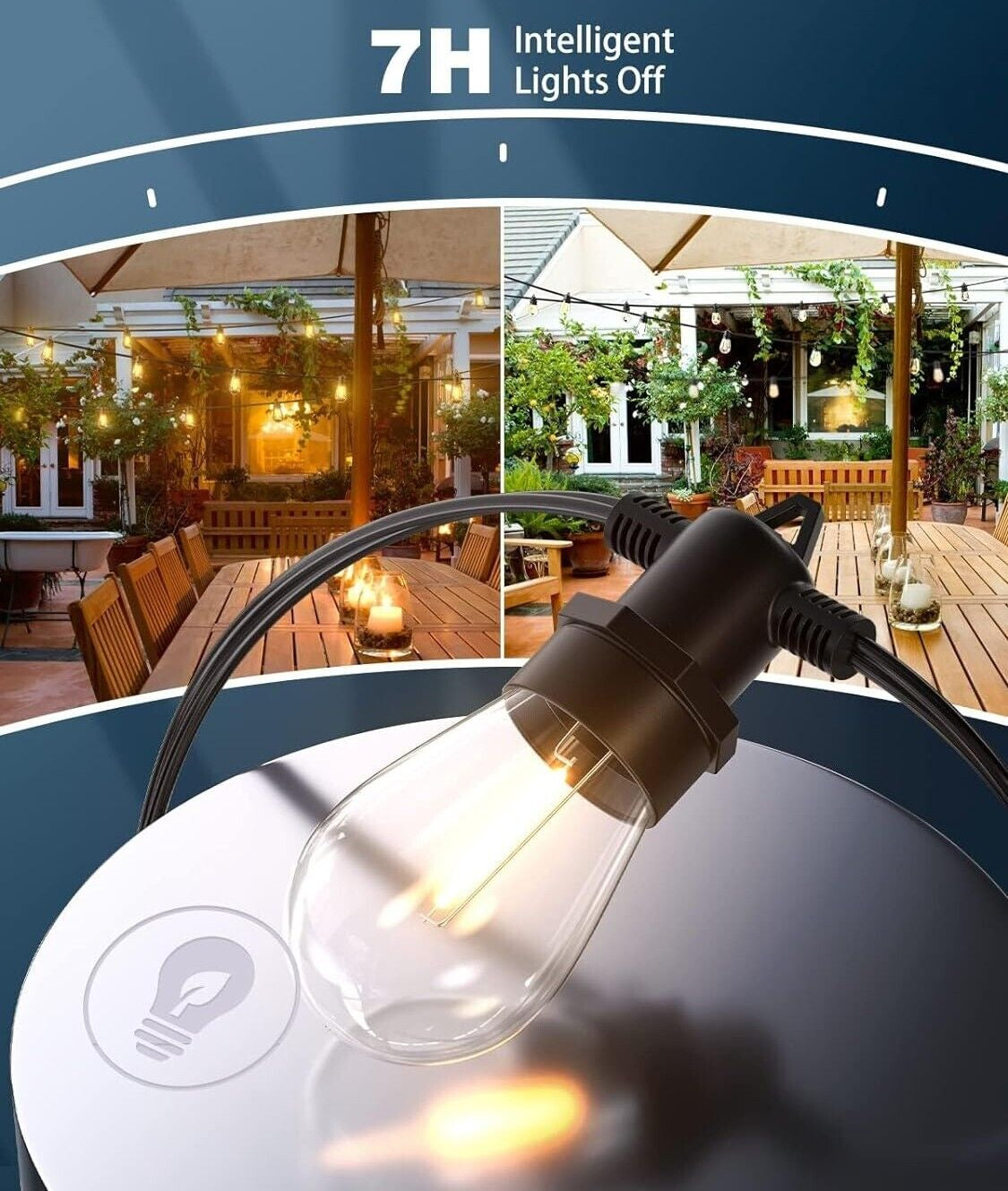 48 FT Solar String LED Lights Outdoor Waterproof with Remote Control and Timer