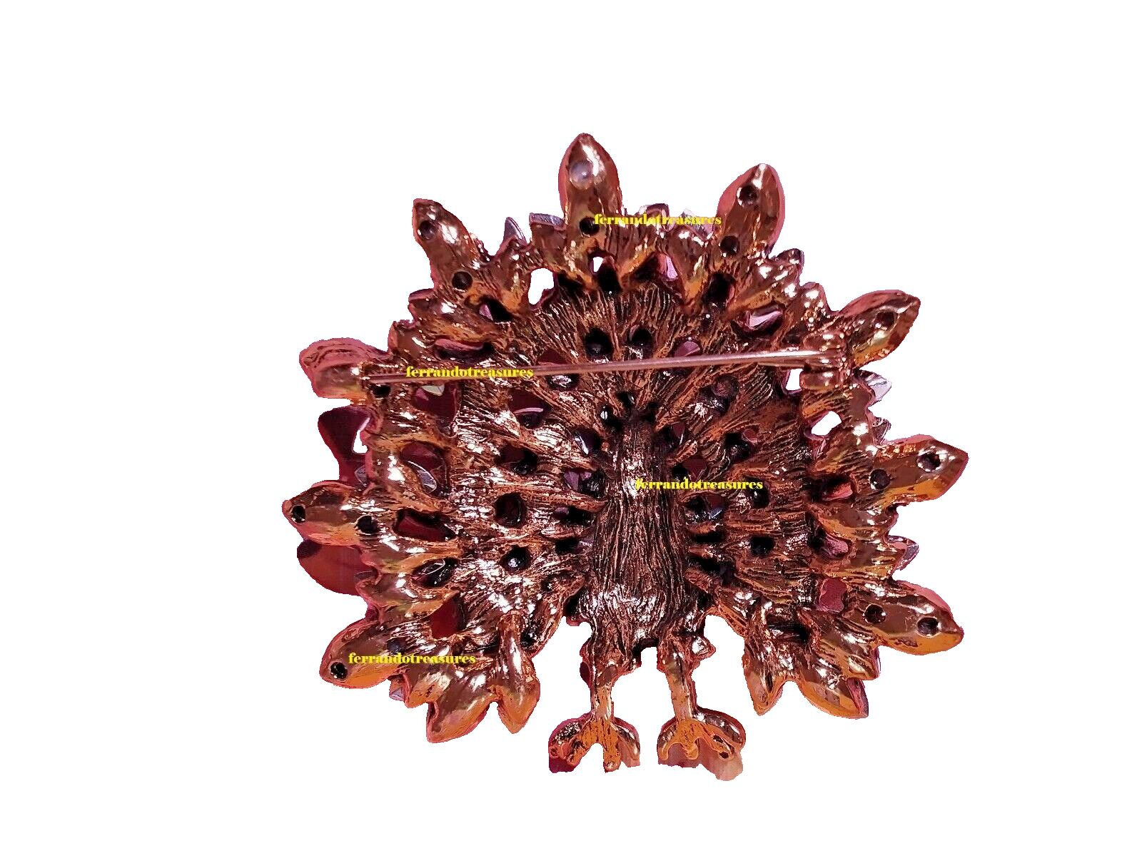 Turkey Thanksgiving Day / Fall Crystal Rhinestone Brooch Pin Velvet Bag