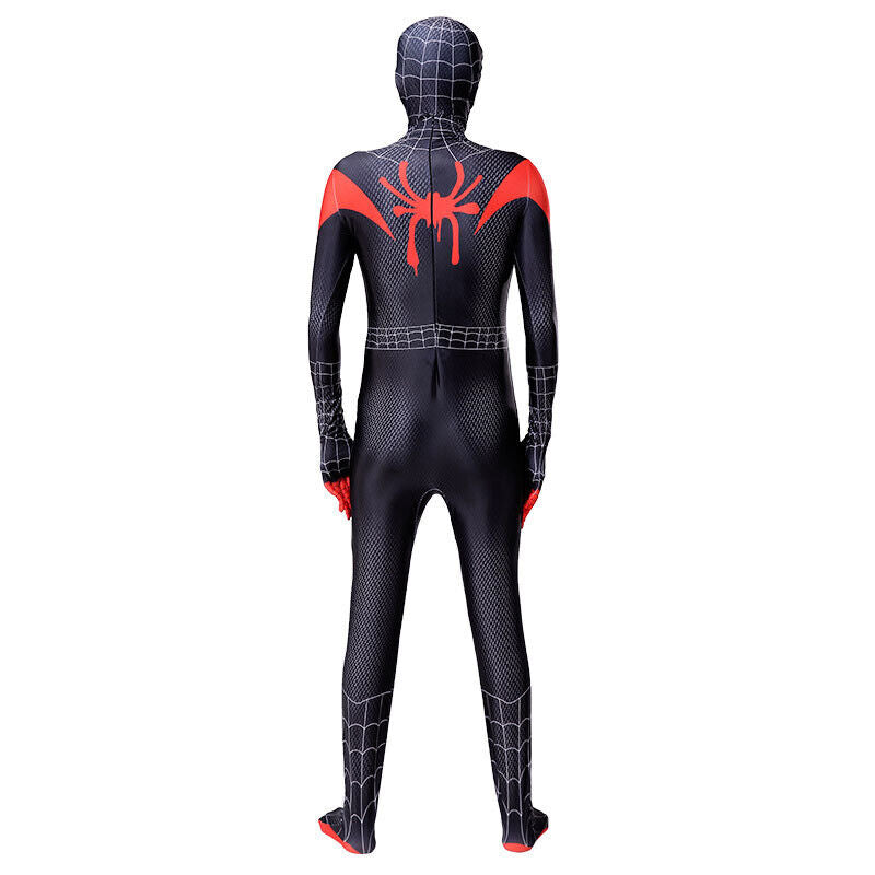 Into the Spiderverse Miles Morales Spiderman Jumpsuit Kids/Adult Costume Cosplay
