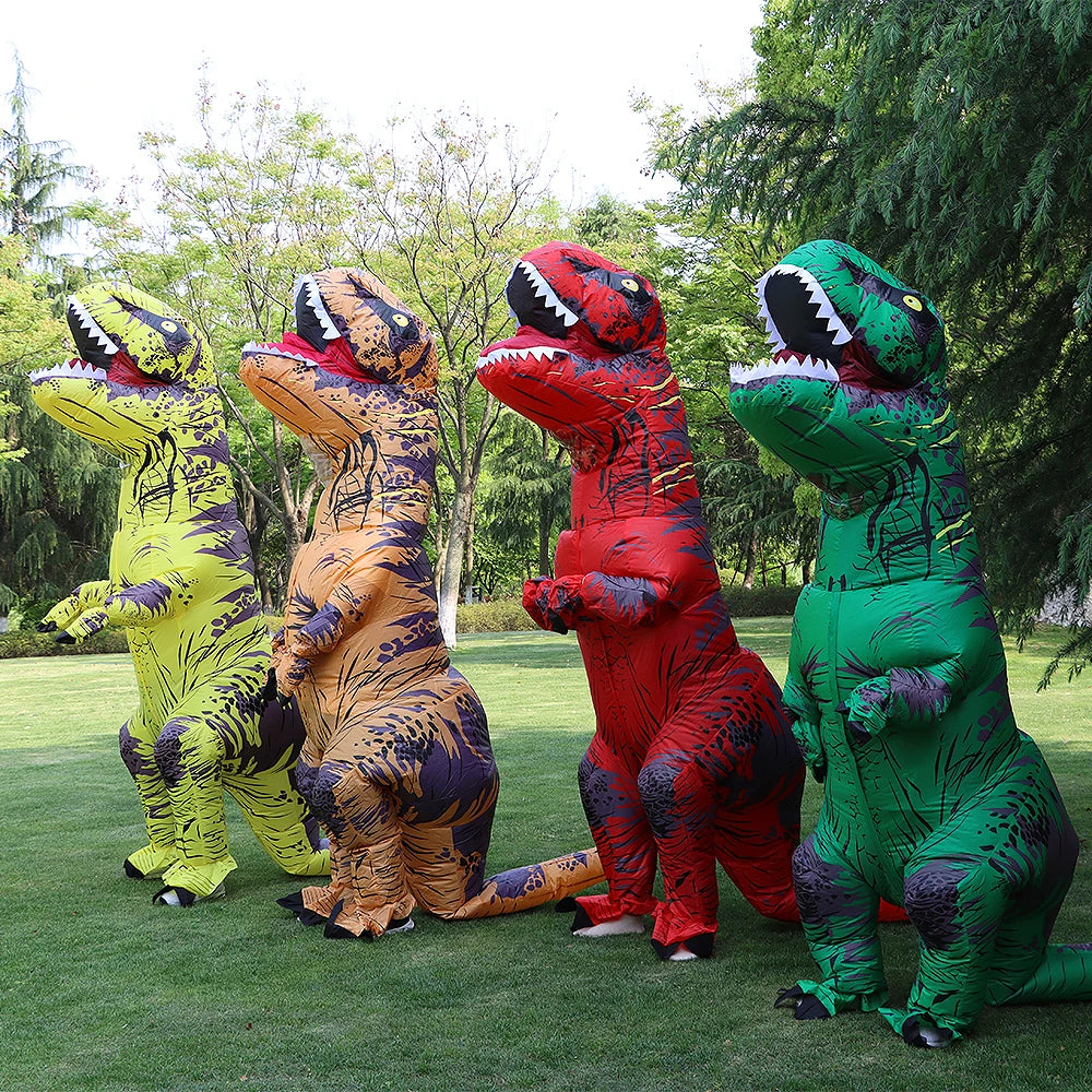 T-Rex Inflatable Uit Tyrannosaurus Dinosaur Costume Child Kids Adult Role-Playing Fancy Halloween Mascot Party Apparel