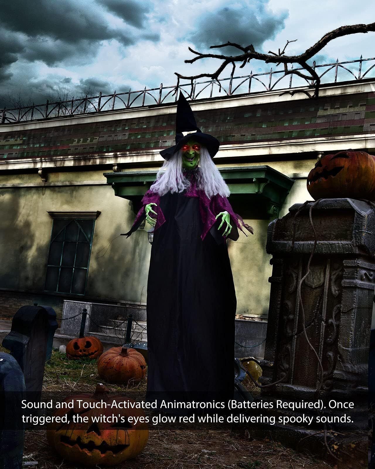 79” Halloween Decorations Outdoor - Hanging Animatronic Halloween Decorations...