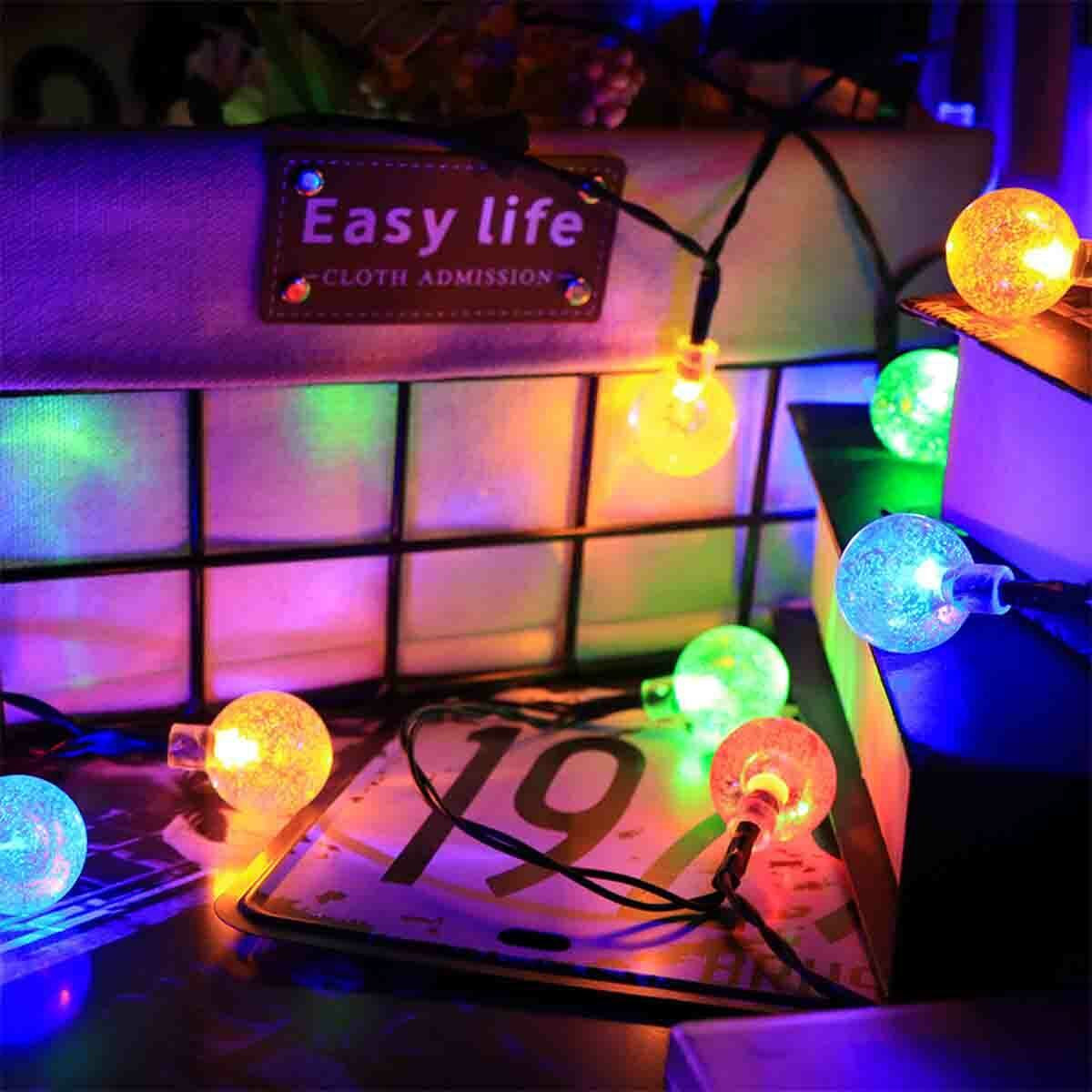 Solar 50 LED String Lights Patio Party Yard Garden Wedding Waterproof Outdoor