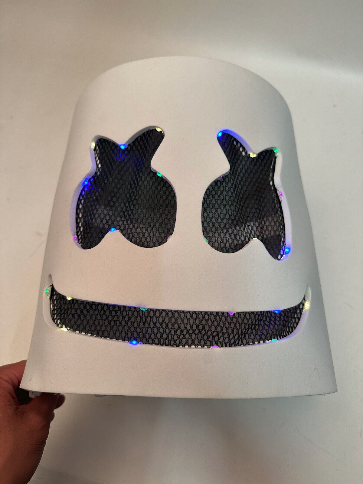 DJ Marshmello Smile Rainbow LED Mask EVA Foam Helmet EDC Halloween Costume Party