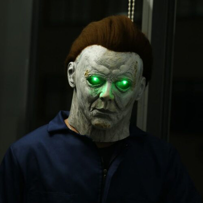 Horror Michael Myers Killer LED Halloween Scary Full Face Latex Mask Cosplay