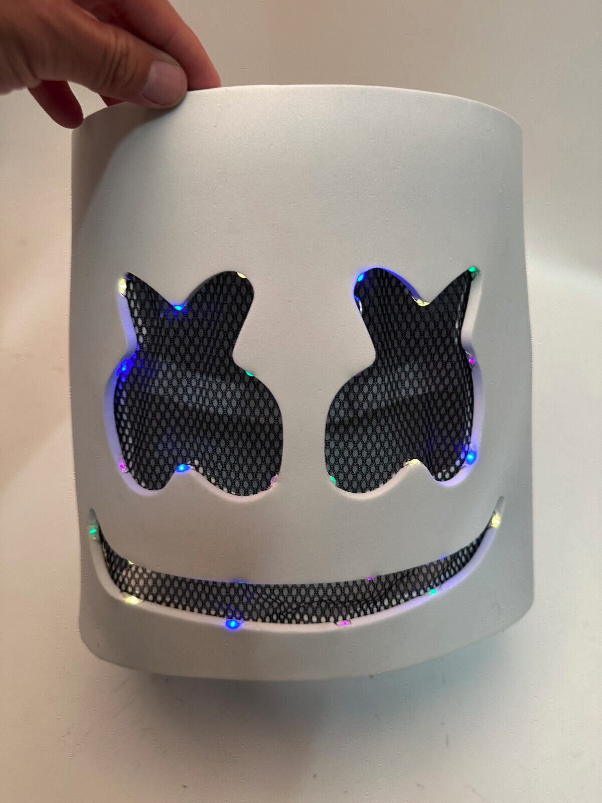 DJ Marshmello Smile Rainbow LED Mask EVA Foam Helmet EDC Halloween Costume Party