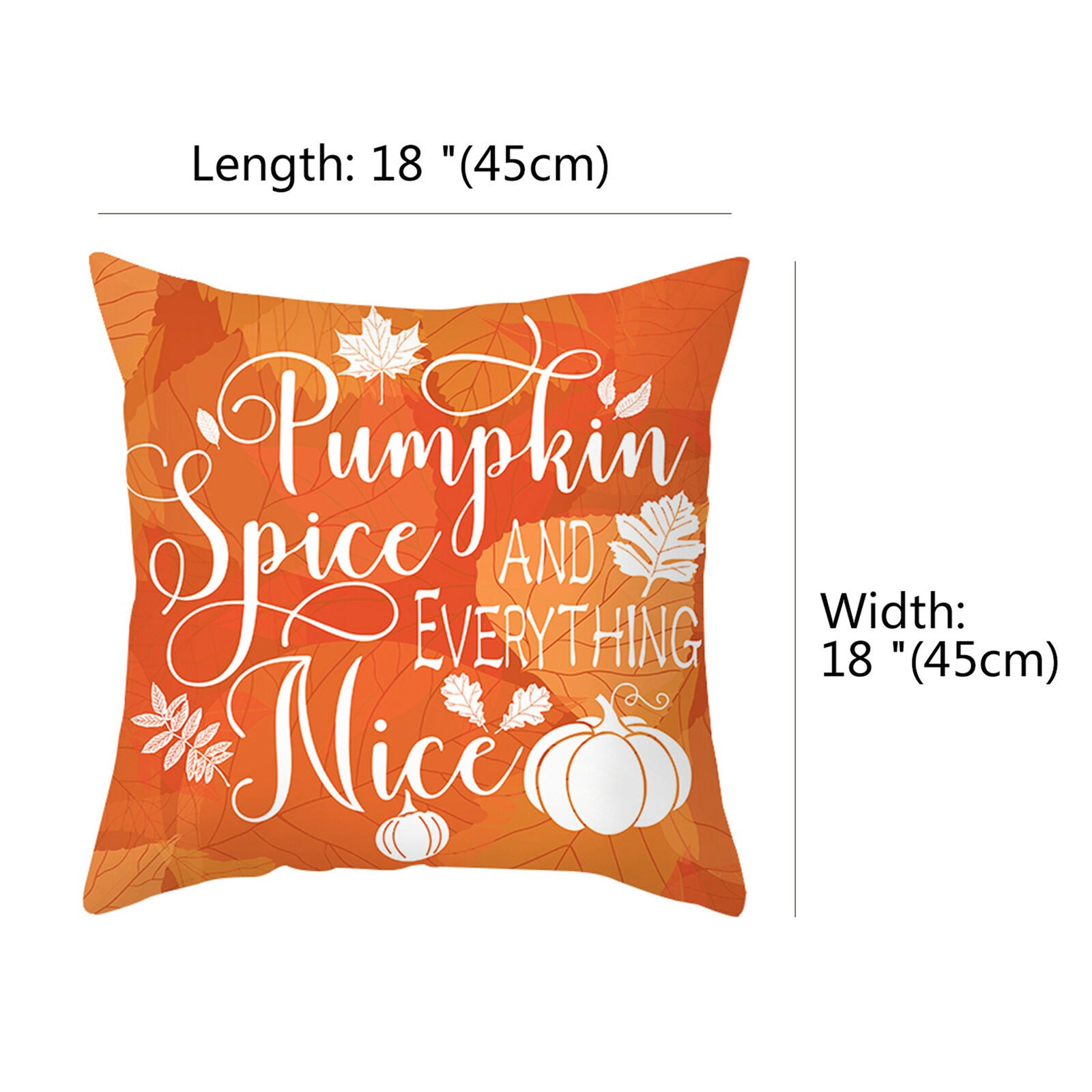 4Pcs Fall Pillow Covers Throw Pillowcase Autumn Pumpkin Thanksgiving Decor 18X18
